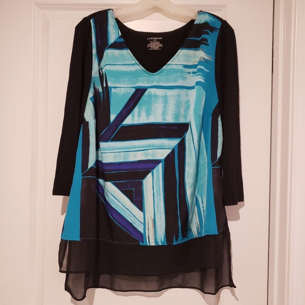 Lane Bryant Long Sleeve High Low Blouse